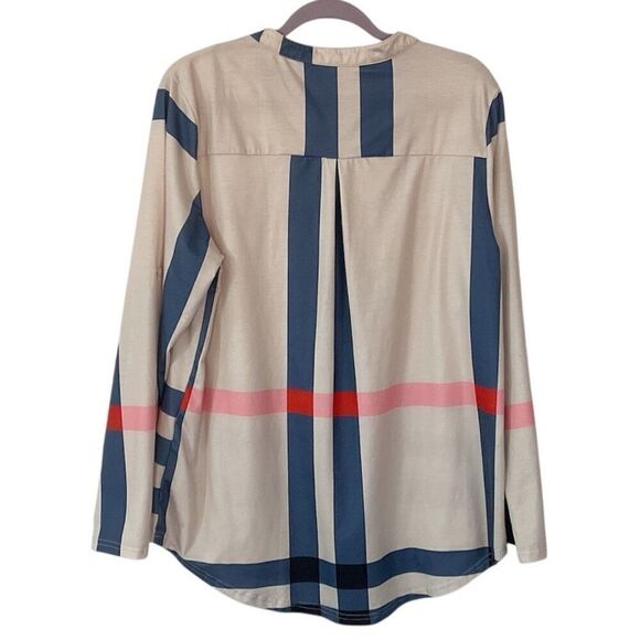 Long Sleeve Tunic Top Sleeves Roll Up Option XL - Picture 2 of 6